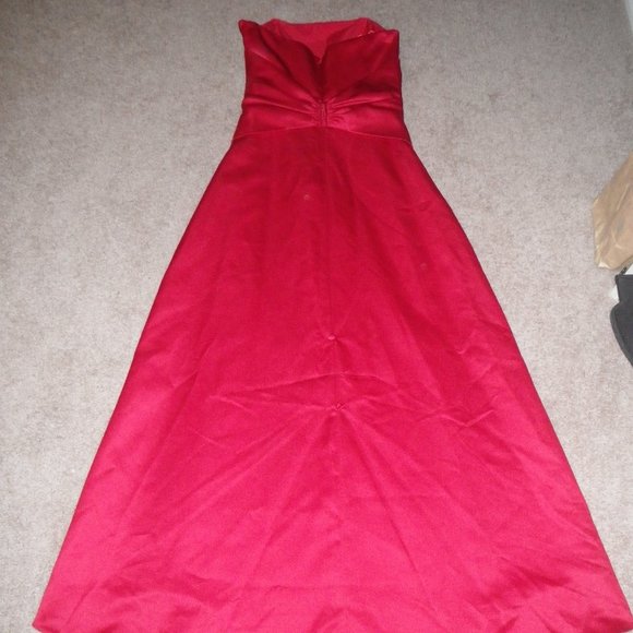 Bari Jay red strapless formal gown, Vtg 90s/y2k?, Sz 6 fits like 0 - Picture 5 of 9
